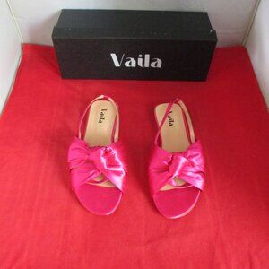 VAILA SHOES Lila Puffy Knot Crisscross Slingback Flat Sandals US Size 10 - #979